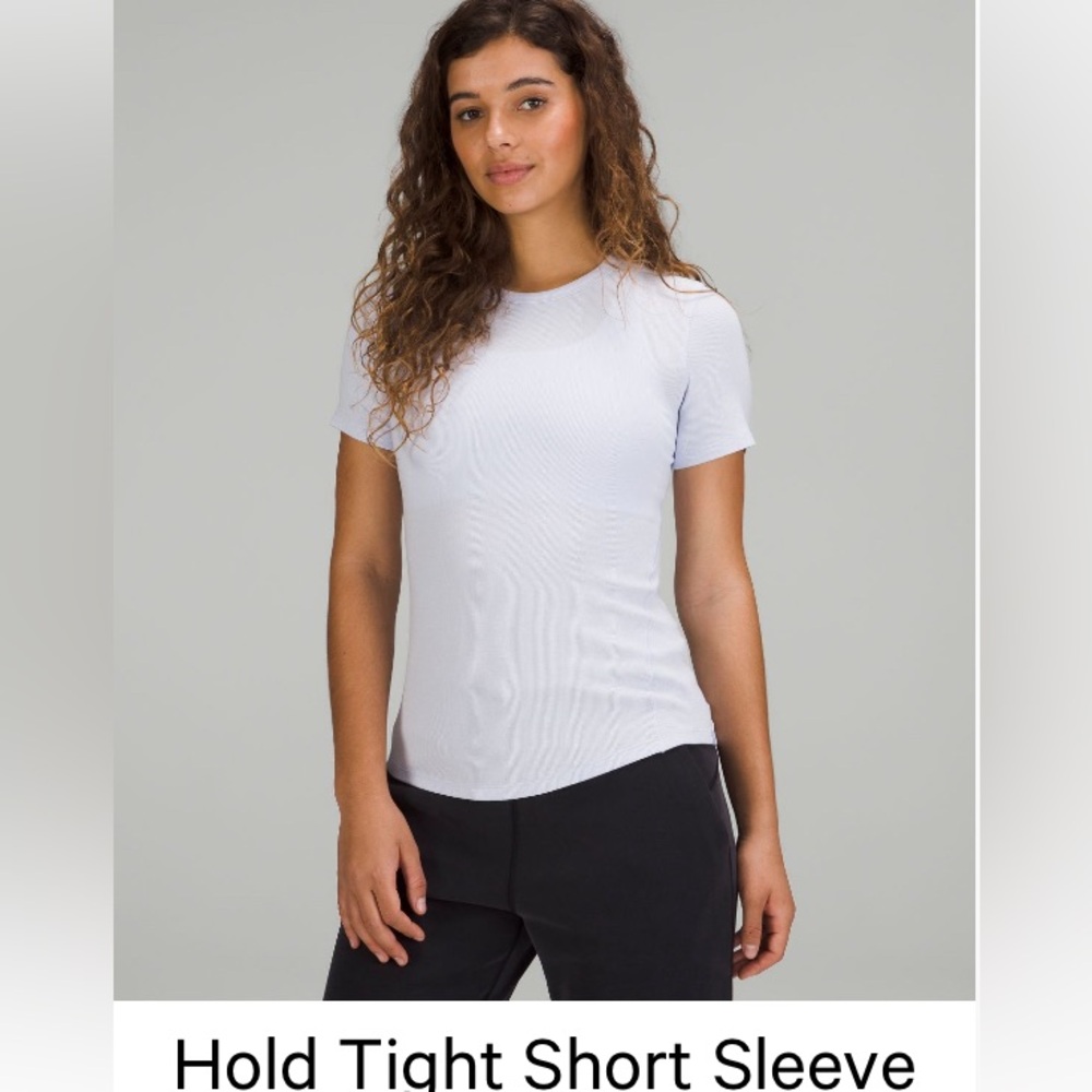 Lululemon hold tight short sleeve blissful blue size 6